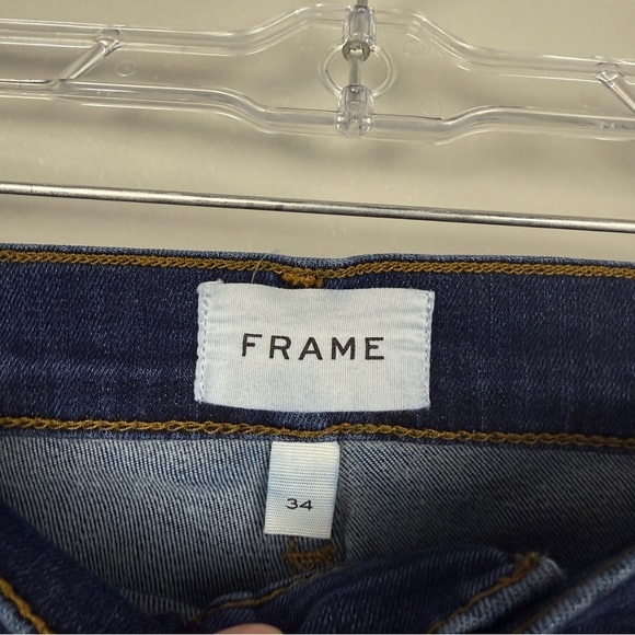 Frame le Palazzo crop majesty Rae dark wash ultra wide leg jeans size 34 waist - Picture 6 of 8